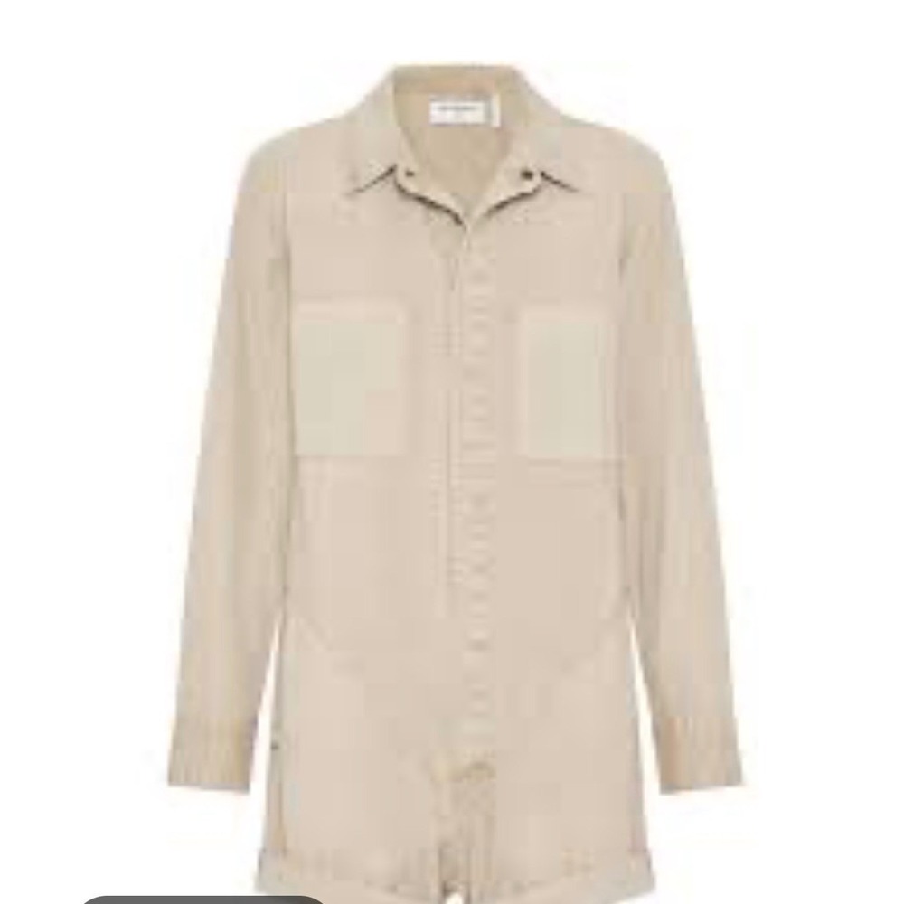 One Teaspoon Womens Long Sleeve Utility Romper Tan Khaki Cotton Size XS